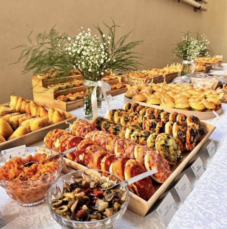Variedade premium de finger food para catering